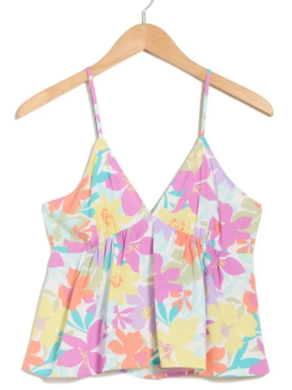 Billabong Carefree Crop Camisole Sweet Orchid Size M Floral Boho Tank NWT